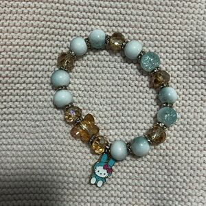 🐣Handmade Beaded Bracelet with Hello Kitty Charm